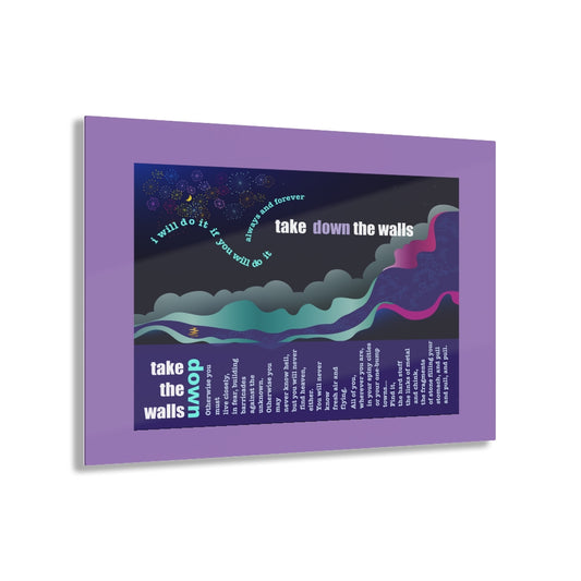 Take Down The Walls Art Print/Lilac Border