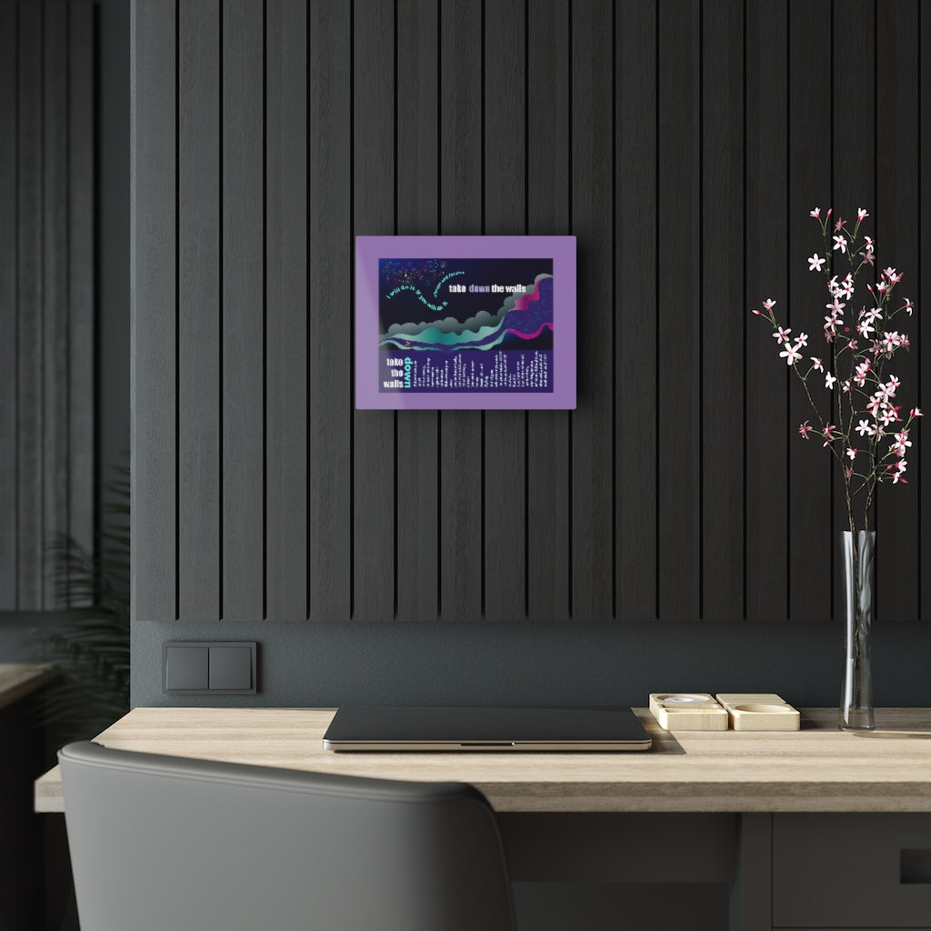 Take Down The Walls Art Print/Lilac Border