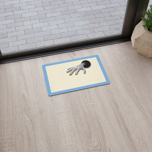 A Hand Up: The Floor Mat in Straw/Sky